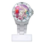 Clouds Multicolor Fantasy Art Skies Plastic Nurses Watch Front