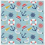 Nautical Marine Symbols Seamless Pattern Canvas 12  x 12  11.4 x11.56  Canvas - 1