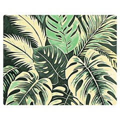 Abstract Art Tropical Leaves Premium Plush Fleece Blanket (medium)