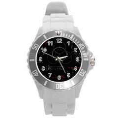 Math Board Circuit Circuits Computer Shield Tech Technology Round Plastic Sport Watch (l)