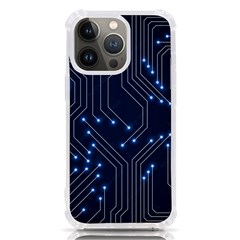 Seamless Pattern Of Glowing Circuit Board Neon Technology Iphone 13 Pro Tpu Uv Print Case