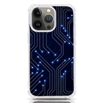 Seamless Pattern Of Glowing Circuit Board Neon Technology iPhone 13 Pro TPU UV Print Case Front