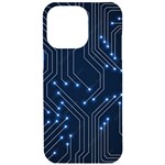 Seamless Pattern Of Glowing Circuit Board Neon Technology iPhone 15 Pro Max Black UV Print PC Hardshell Case Front