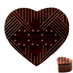 Line Square Pattern Violet Blue Yellow Design Heart Wood Jewelry Box Front