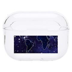 Blue World Map Starry Night Sky World Map Concept Art Hard Pc Airpods Pro Case