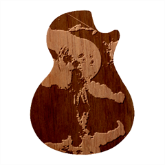 Astronaut Moon Space Nasa Planet Guitar Shape Wood Guitar Pick Holder Case And Picks Set