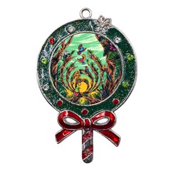 Monkey Tiger Bird Parrot Forest Jungle Style Metal X mas Lollipop With Crystal Ornament