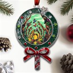 Monkey Tiger Bird Parrot Forest Jungle Style Metal X Mas Lollipop with Crystal Ornament Front