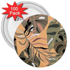 Leaves Monstera Picture Print Pattern 3  Buttons (100 Pack) 