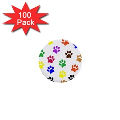 Pawprints Paw Prints Paw Animal 1  Mini Buttons (100 Pack) 