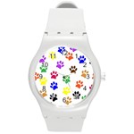 Pawprints Paw Prints Paw Animal Round Plastic Sport Watch (M) Front