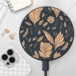 Background Pattern Leaves Texture Wireless Fast Charger(Black) Front