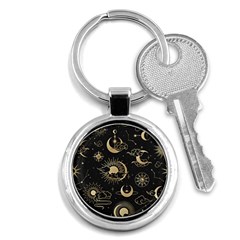 Asian Seamless Pattern With Clouds Moon Sun Stars Vector Collection Oriental Chinese Japanese Korean Key Chain (round)