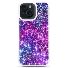 Purple Violet Glitter Galaxy Nebula Space Pattern Iphone 15 Plus Tpu Uv Print Case
