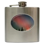 Aurora Borealis Alaska Sky Hip Flask (6 oz) Front