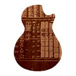 Antique Vintage Old Book Guitar Shape Wood Guitar Pick Holder Case And Picks Set Front
