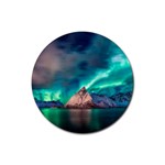 Amazing Aurora Borealis Colors Rubber Round Coaster (4 pack) Front