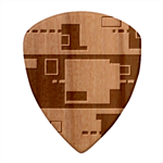 Pattern Design Abstract Lilac Guitar Shape Wood Guitar Pick Holder Case And Picks Set Pick