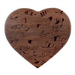 Fish Ocean Sea Water Diving Blue Heart Wood Jewelry Box
