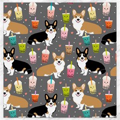 Corgi Boba Tea Bubble Tea Kawaii Food Welsh Corgis Dog Canvas 16  X 16 