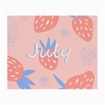 July Summer Strawberry Pink Berry Small Glasses Cloth Front