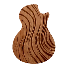 Spiral Swirl Pattern Light Circle Guitar Shape Wood Guitar Pick Holder Case And Picks Set