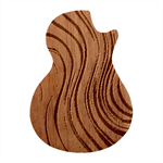 Spiral Swirl Pattern Light Circle Guitar Shape Wood Guitar Pick Holder Case And Picks Set Front