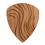 Spiral Swirl Pattern Light Circle Guitar Shape Wood Guitar Pick Holder Case And Picks Set Pick
