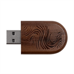 Spiral Swirl Pattern Light Circle Wood Oval USB Flash Drive USB