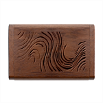 Spiral Swirl Pattern Light Circle Wood Oval USB Flash Drive Box