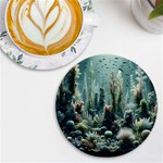 Underwater Coral Life UV Print Round Tile Coaster Front