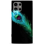 Shree Krishna, Feather, Lord, Rainbows Samsung Galaxy S24 Ultra 6.9 Inch Black TPU UV Case Front