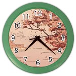 Pastel Nature , Art, Blue, Cute, Nature, Pink Color Wall Clock Front