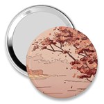 Pastel Nature , Art, Blue, Cute, Nature, Pink 3  Handbag Mirrors Front