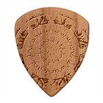 Pattern Nature Guitar Shape Wood Guitar Pick Holder Case And Picks Set Pick
