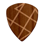 Stripes, Zigzag, Surface, Pattern, Guitar Shape Wood Guitar Pick Holder Case And Picks Set Pick