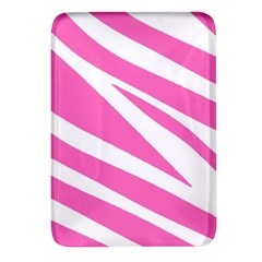 White Pink Stripes, Pattern Rectangular Glass Fridge Magnet (4 Pack)