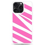 White Pink Stripes, Pattern iPhone 15 Pro Max TPU UV Print Case Front