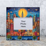 City New York Nyc Skyscraper Skyline Downtown Night Business Urban Travel Landmark Building Architec White Box Photo Frame 4  x 6  Front