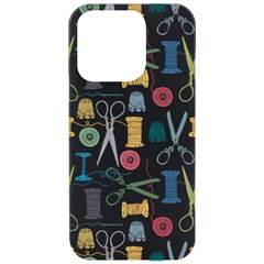 Pattern Seamless Texture Sewing Iphone 15 Pro Black Uv Print Pc Hardshell Case