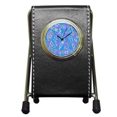Background Abstract Texture Pattern Pen Holder Desk Clock