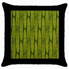 Fern Texture Nature Leaves Throw Pillow Case (black)