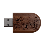 Marbling Blend  Wood Oval USB Flash Drive USB