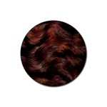 Brown Wool Texture Rubber Round Coaster (4 pack) Front