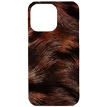 Brown Wool Texture iPhone 15 Pro Max Black UV Print PC Hardshell Case Front
