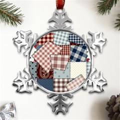 Cloth Patches Texture Macro, Patches Of Cloth Metal Small Snowflake Ornament