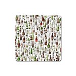 Bottle Chic Print Patterns Square Magnet Front