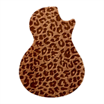 Leopard Skin Texture Macro, Brown Guitar Shape Wood Guitar Pick Holder Case And Picks Set Front