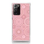 Pink Retro Texture With Circles, Retro Circles Background, Samsung Galaxy Note 20 Ultra TPU UV Case Front