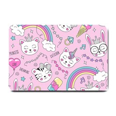 Beautiful Cute Animals Pattern Pink Small Doormat